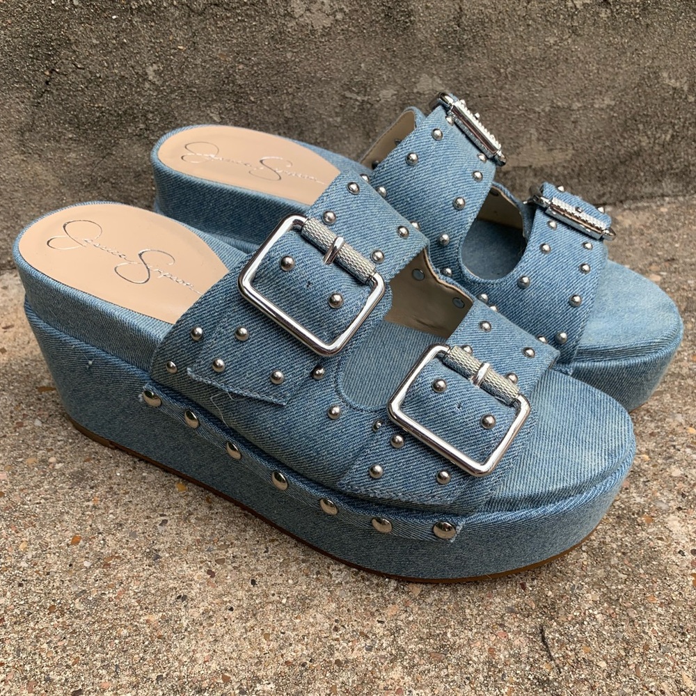 Jessica Simpson Cyriss 2 Denim Wedge Sandals